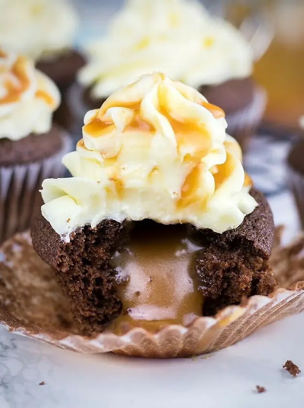 Chocolate Cupcakes with Caramel Filling