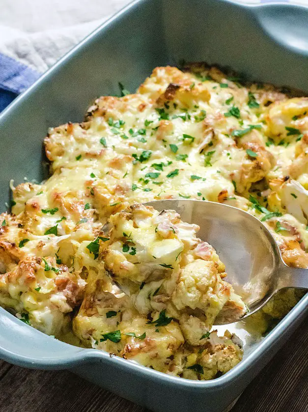 Cauliflower, Leek and Bacon Bake