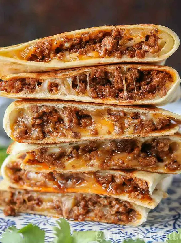 Cheesy Ground Beef Quesadillas