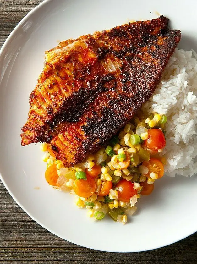 Blackened Catfish with Maque Choux