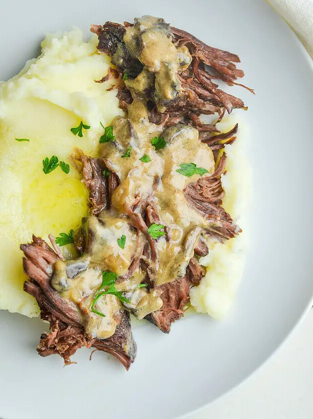 Dutch Oven Pot Roast with Mushroom Gravy