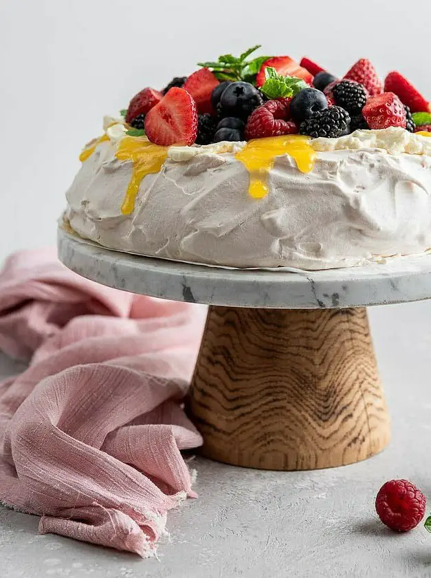 Berry Pavlova with Lemon Curd Cream