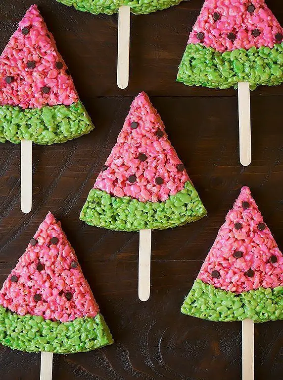 Watermelon Rice Krispie Treats