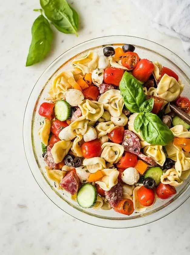 Cheesy Tortellini Italian Pasta Salad