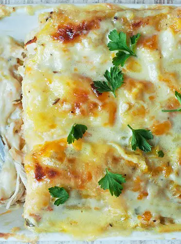 Skinny White Chicken Enchiladas