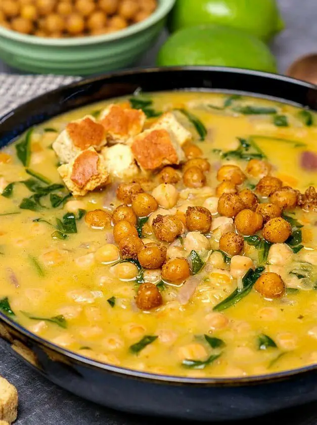 Creamy Spiced Chickpea Soup with Coconut and Lime