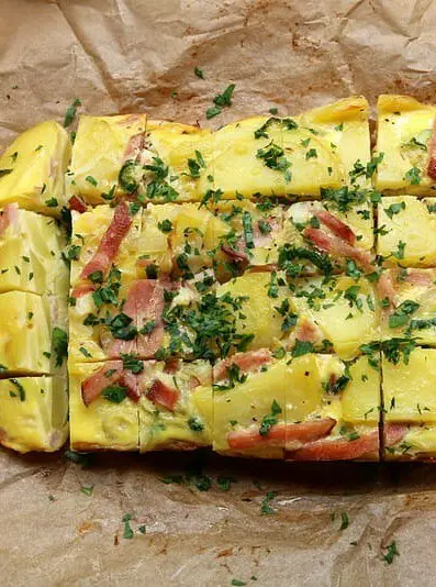 Baked Spanish Style Tortilla with Ham