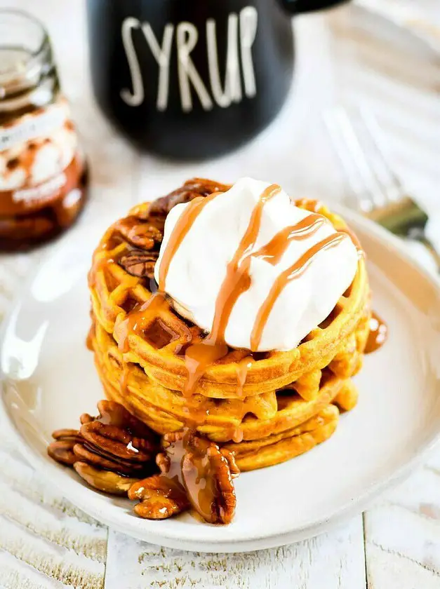 Single Serve Pumpkin Pie Waffles