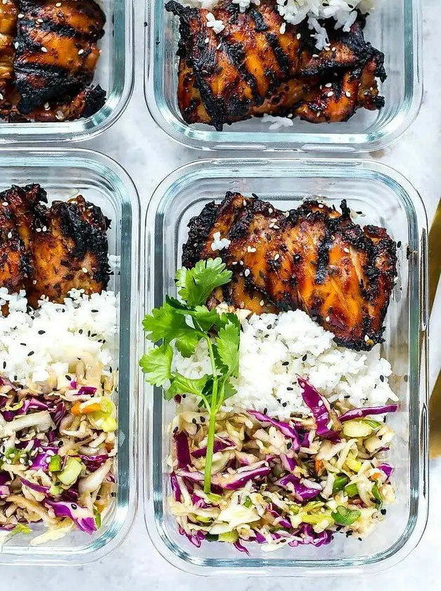 Korean Inspired Chicken Meal Prep Bowls