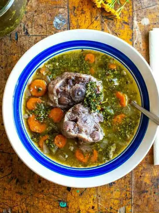 Oxtail Soup with Cilantro Chimichurri