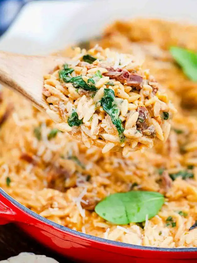 One Pan Creamy Tuscan Orzo