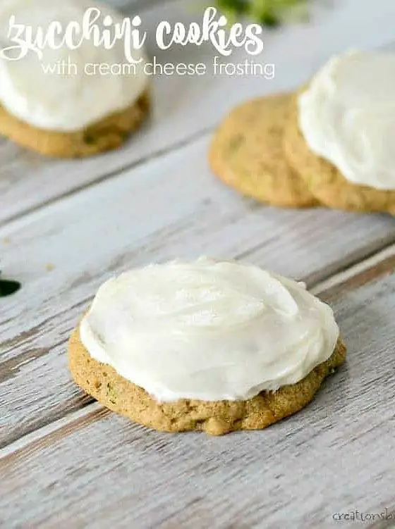 Zucchini Cookies with Cream Cheese Frosting