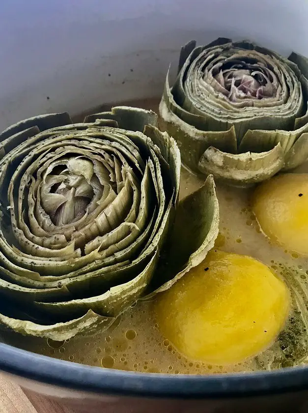 Dutch Oven Steamed Artichokes