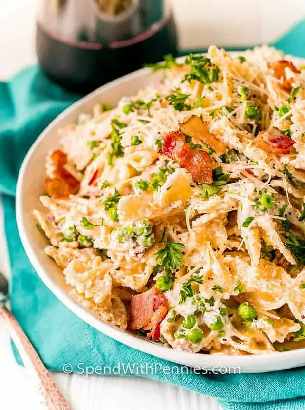 Farfalle with Creamy Bacon Sauce