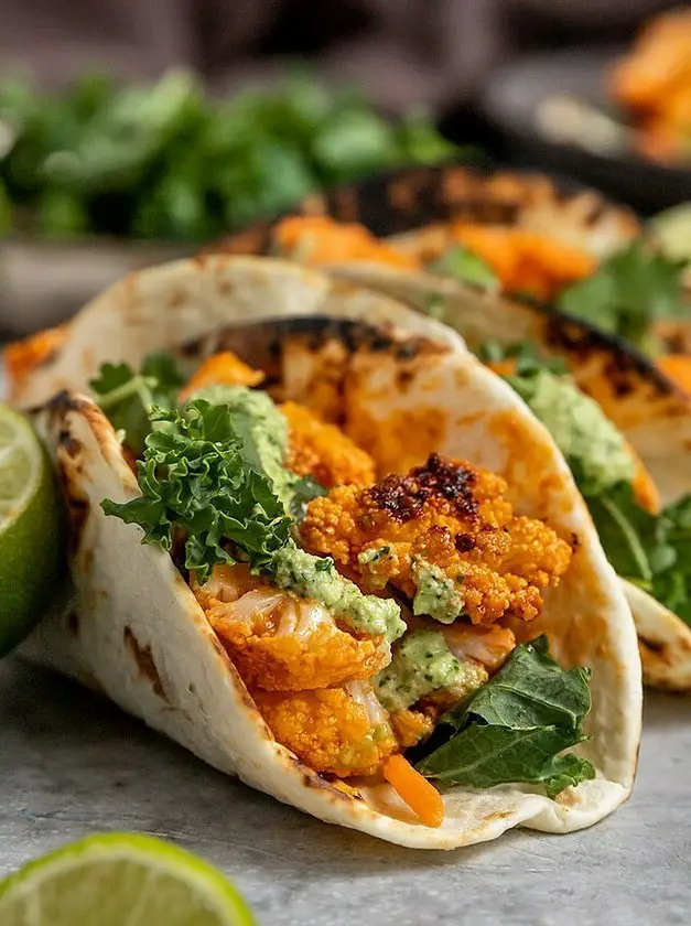 Vegan Buffalo Cauliflower Tacos