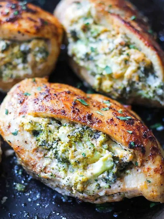 Broccoli and Cheese Stuffed Chicken Breast