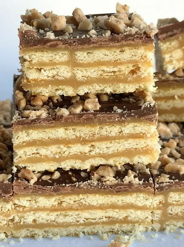 Triple Layer Cracker Toffee Bars