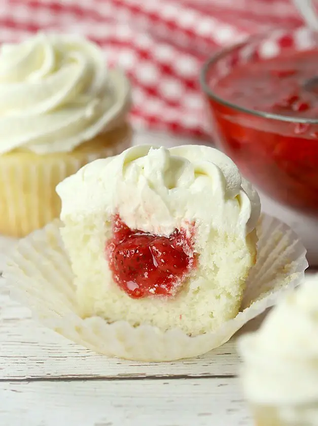 Strawberry Filled Cupcakes