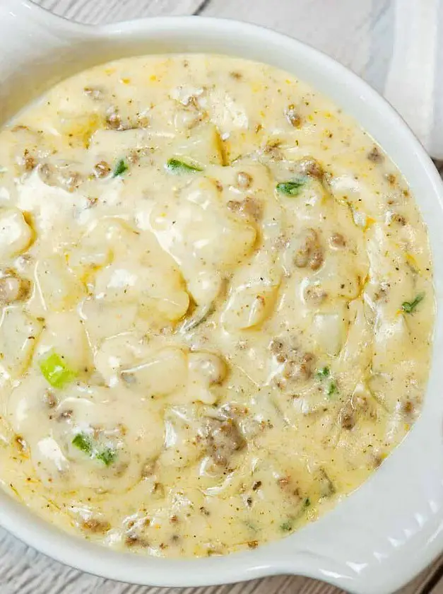 Cheesy Hamburger Potato Soup