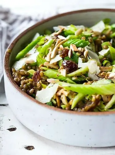 Celery Salad with Lentils, Dates and Almonds