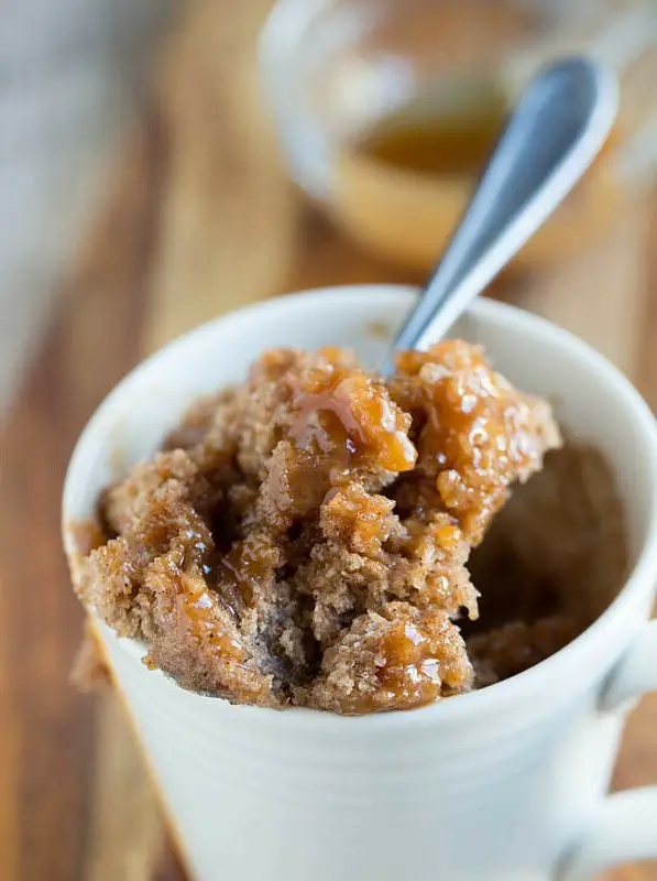 Salted Caramel Apple Spice Mug Cake