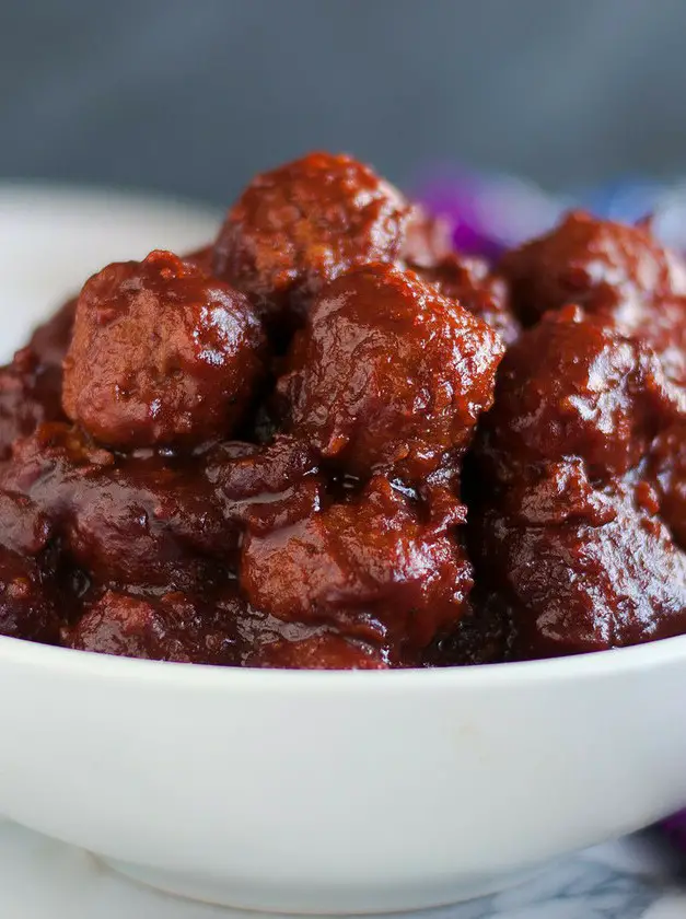 Slow Cooker Cranberry BBQ Vegan Meatballs