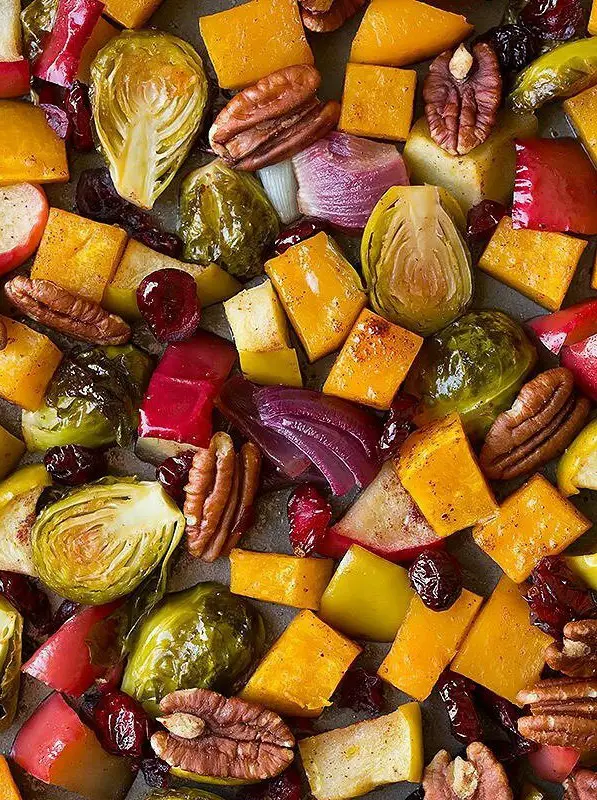 Autumn Roasted Vegetables with Apples and Pecans