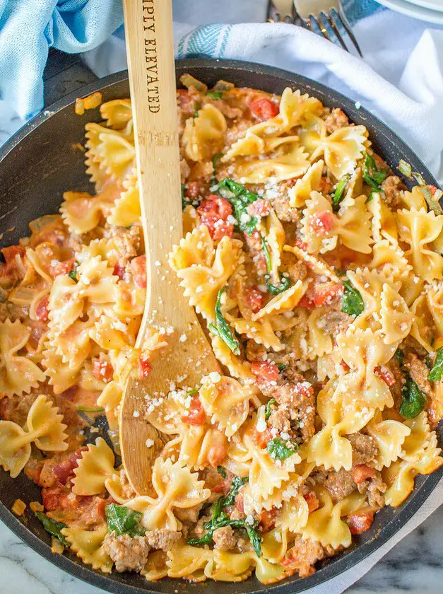 Sweet and Spicy Sausage and Farfalle