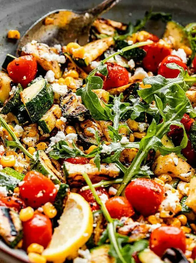 Grilled Zucchini Salad with Corn and Tomatoes