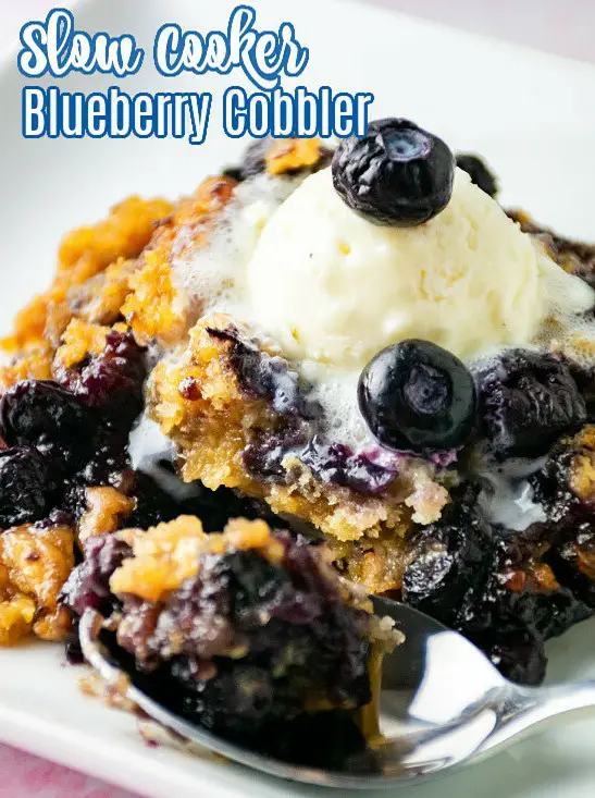 Slow Cooker Blueberry Cobbler