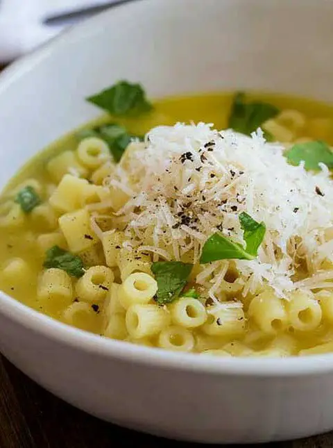 Pasta with Chicken Broth, Butter and Parmesan