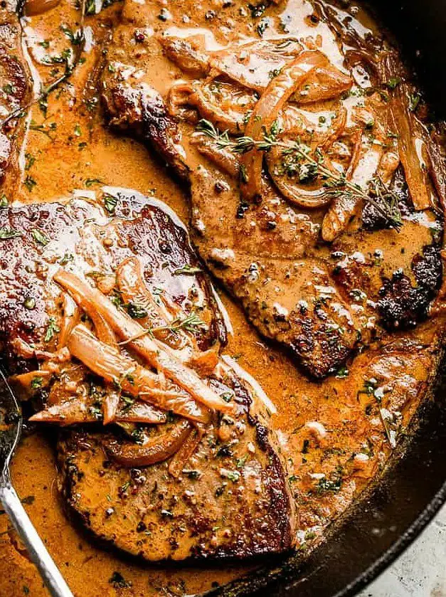 Onion Gravy Smothered Steak