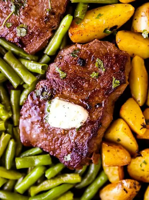 Sheet Pan Garlic Butter Steak and Potatoes