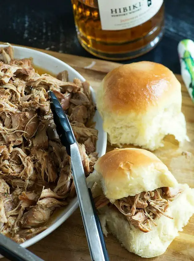 Slow Cooker Bourbon Pulled Chicken