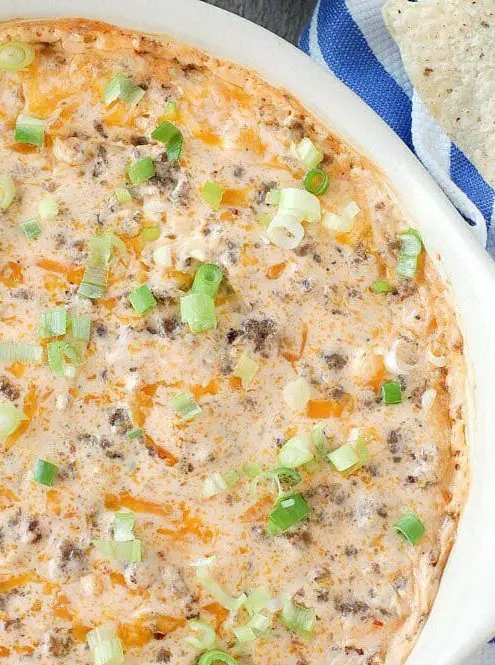 Hot Sausage Beer Cheese Dip