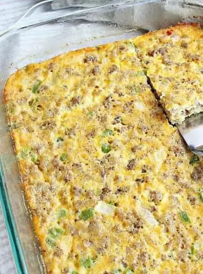 Sausage, Egg and Cheese Egg Bake