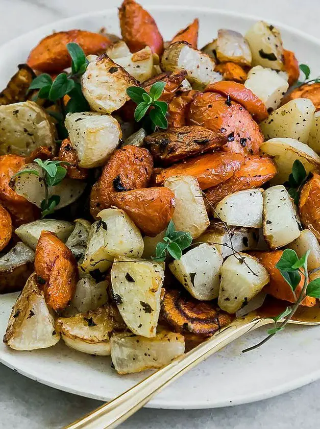 Herb Roasted Turnips and Carrots