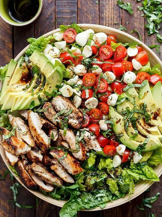 Chicken Avocado Caprese Salad