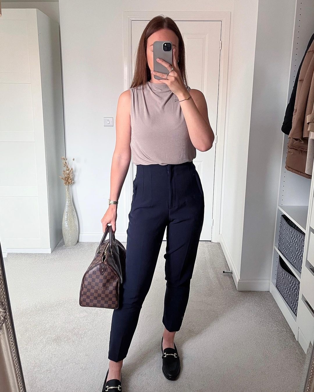 MOCK NECK TOP + TAILORED PANTS