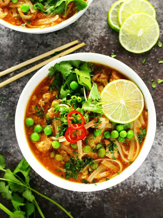 Easy Slow Cooker Thai Noodle Soup