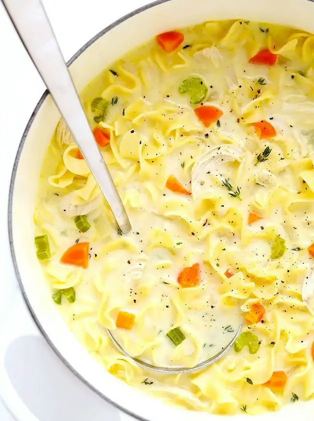 Creamy Lemon Chicken Noodle Soup