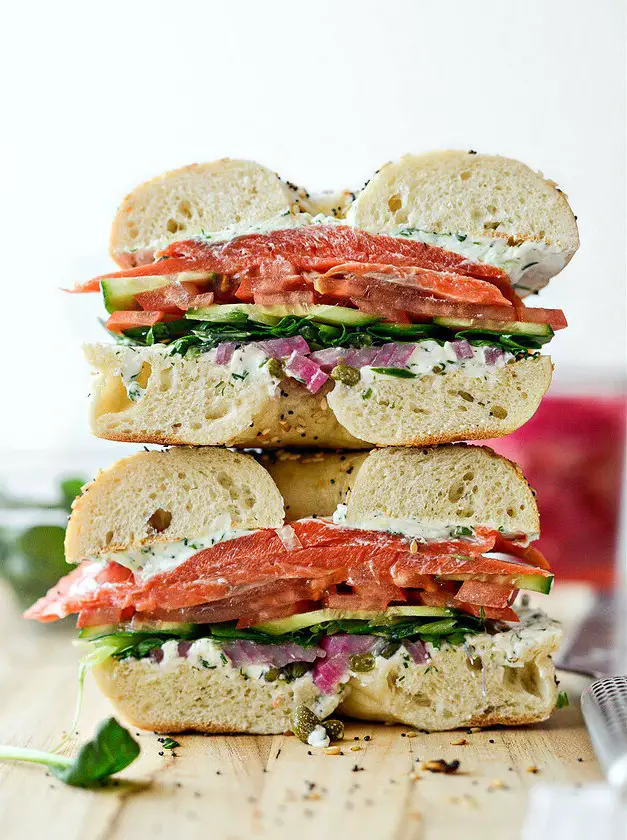 Smoked Salmon Bagel Sandwich