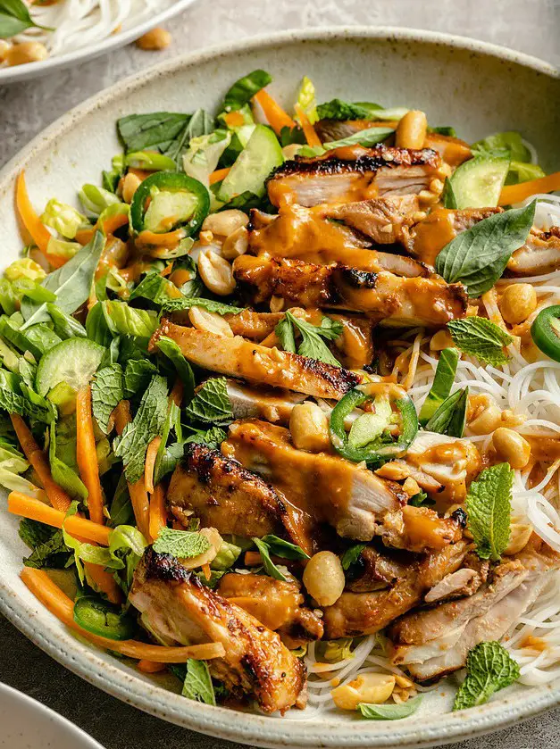 Spring Roll-Inspired Grilled Chicken Salad