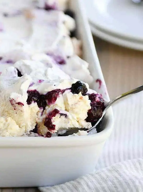 Heavenly Blueberries and Cream Angel Dessert