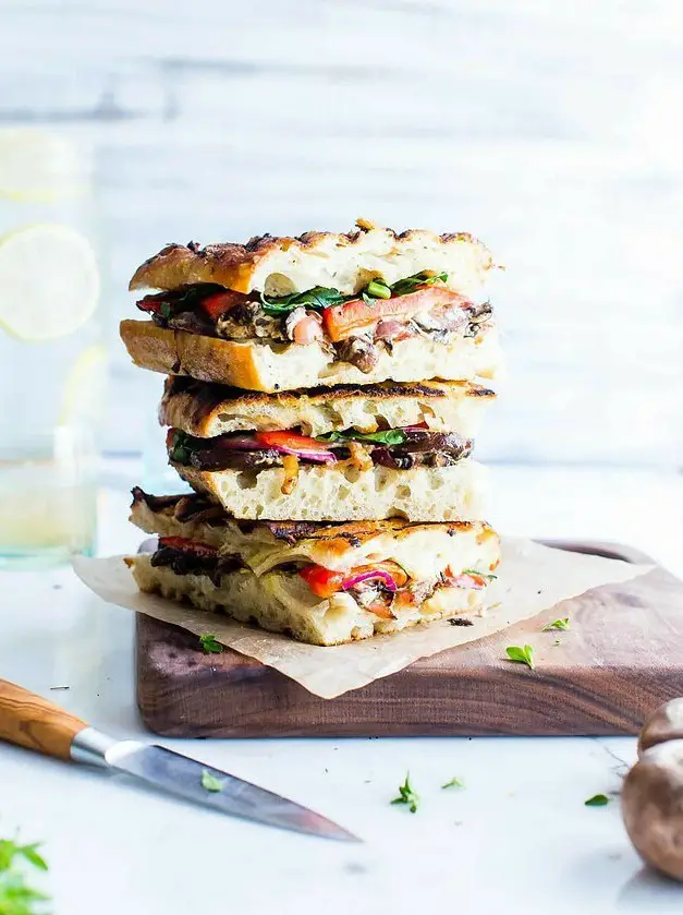 Mushroom and Goat Cheese Veggie Panini