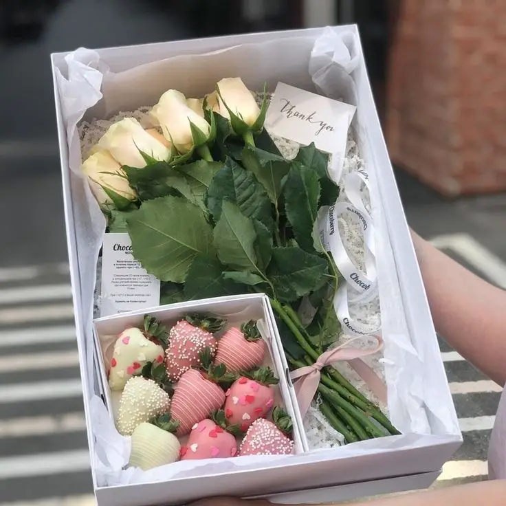 ROSES AND CHOCOLATE COVERED STRAWBERRIES