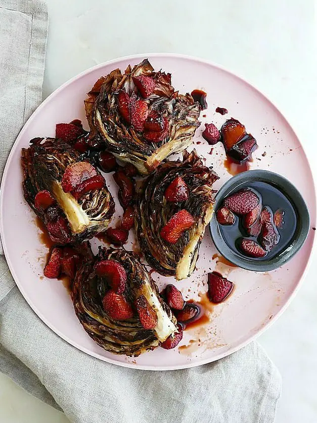 Roasted Radicchio with Strawberry Balsamic Reduction