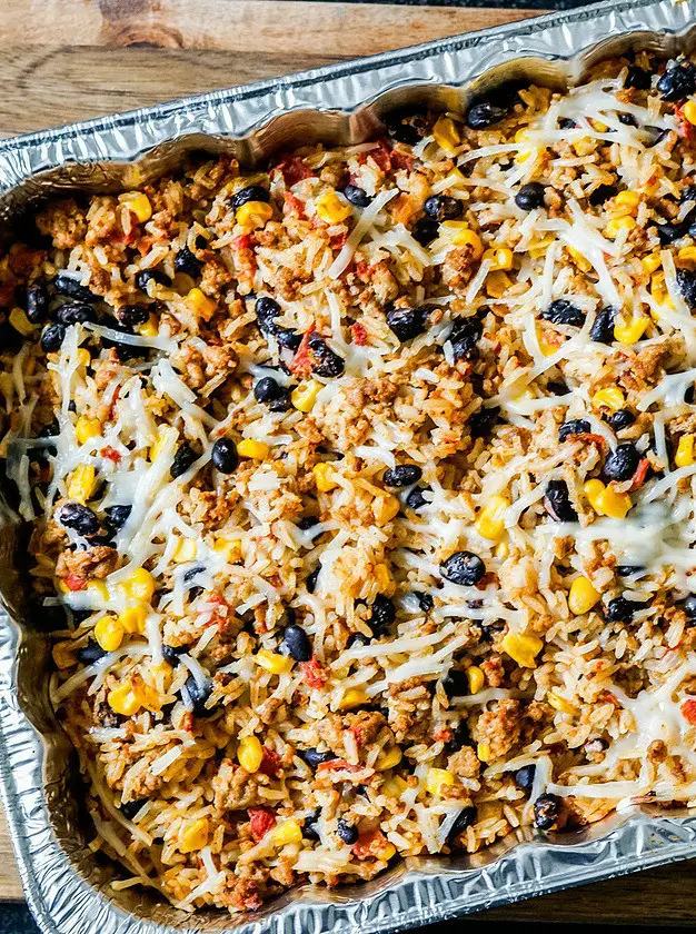 Freezer Taco Rice Casserole