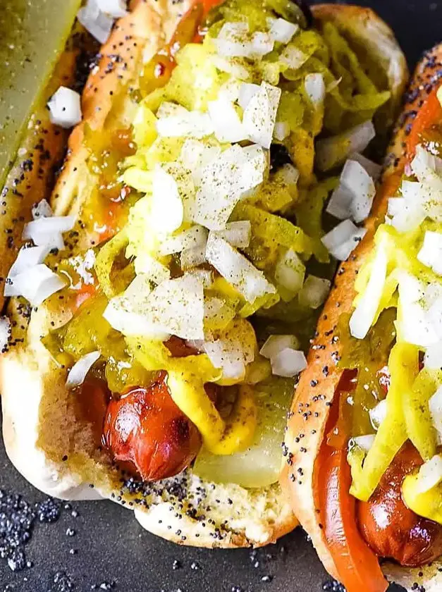 Classic Grilled Chicago Hot Dog