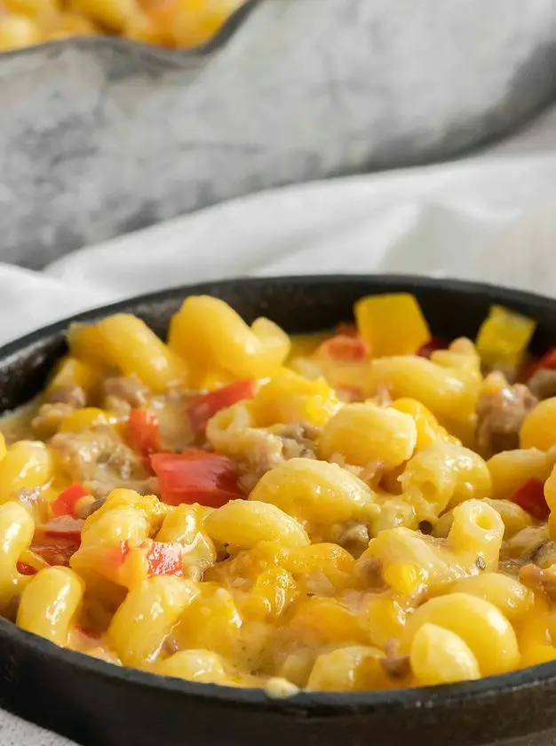 Skillet Sausage & Peppers Mac and Cheese